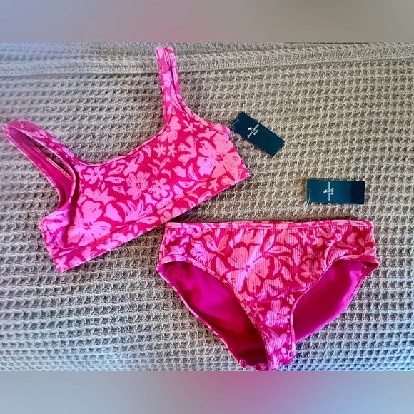Floral Pink Abercrombie Kids Swim Set NWT - Picture 1 of 3